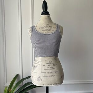 Garage Striped Black and White cropped Tank Top